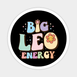 Retro groovy big leo energy Leo Zodiac Sign astrology July August Birthday Leo Magnet